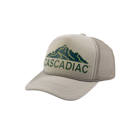 PAKO DESIGNS - CASCADIAC™ 5 PANEL CURVED BILL FOAM TRUCKER HAT - NAVY/WEST COAST RED (Copy)