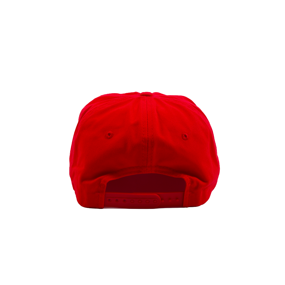 PAKO DESIGNS - FLATLANDER CHAINSTITCHED 5 PANEL RELAXED TWILL HAT - RED/WHITE