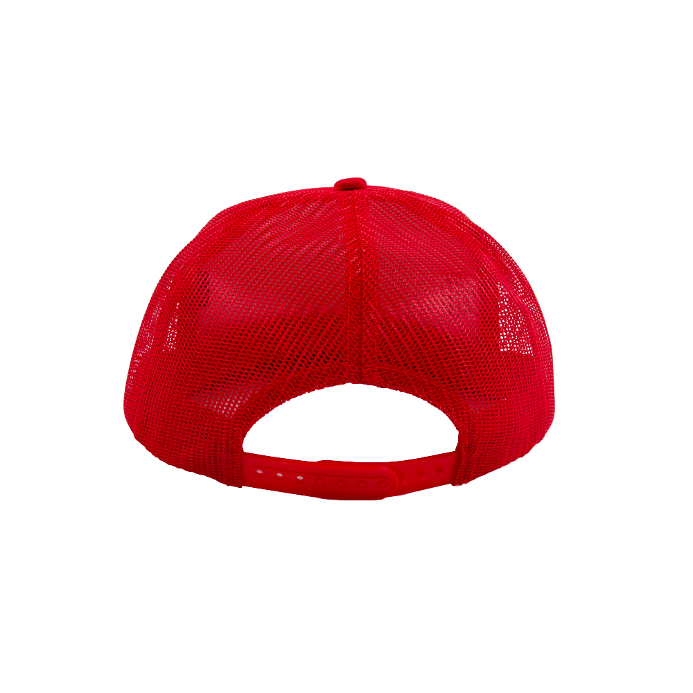 PAKO DESIGNS - TETONIAC® 5 PANEL CURVED BILL FOAM TRUCKER HAT - RED/BLUE