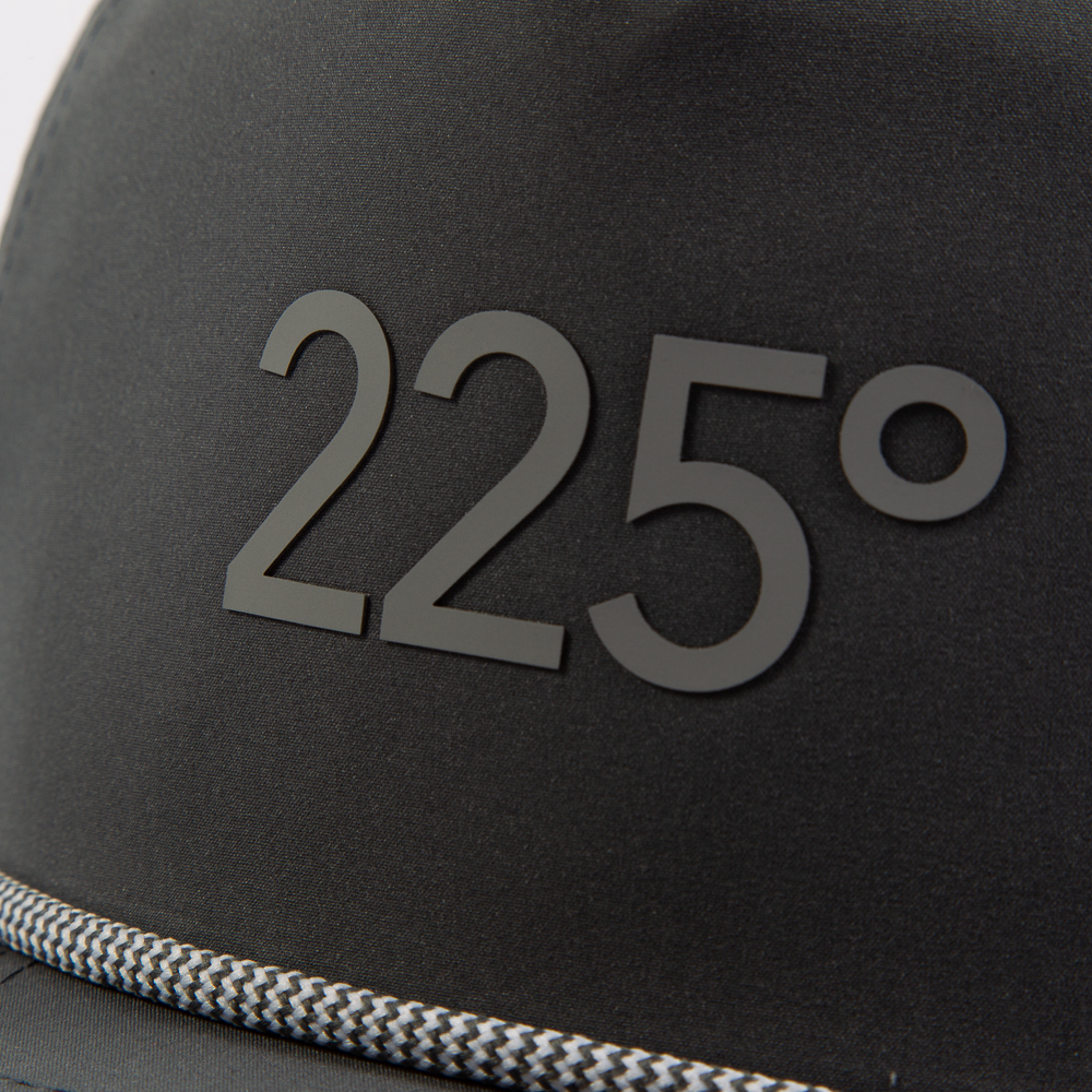 PAKO DESIGNS - 225º 5 PANEL WATERPROOF ROPE PERFORMANCE/SILICONE TRUCKER HAT - DK GREY/MED GREY