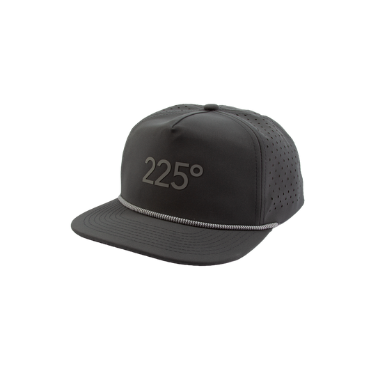 PAKO DESIGNS - 225º 5 PANEL WATERPROOF ROPE PERFORMANCE/SILICONE TRUCKER HAT - DK GREY/MED GREY