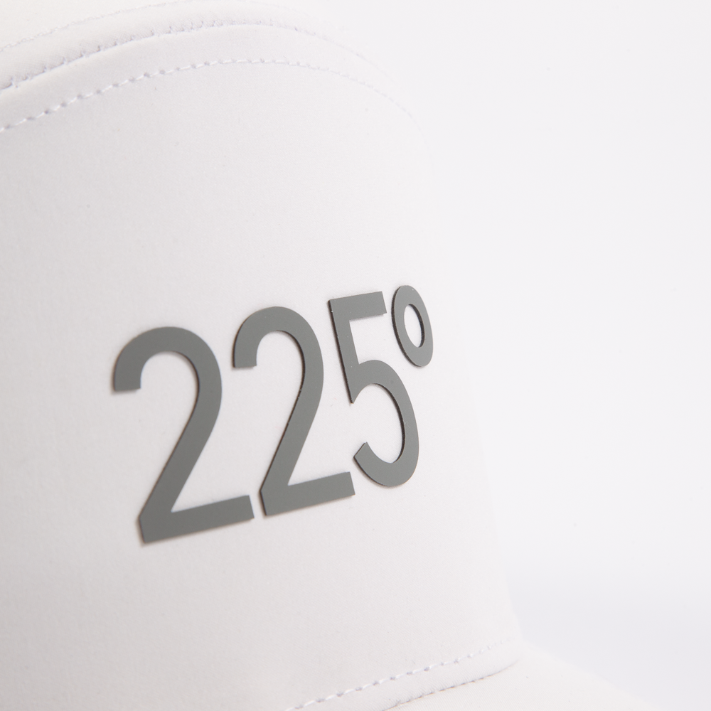 PAKO DESIGNS - 225º 6 PANEL PERFORMANCE/SILICONE TRUCKER HAT - WHITE/MEDIUM GREY