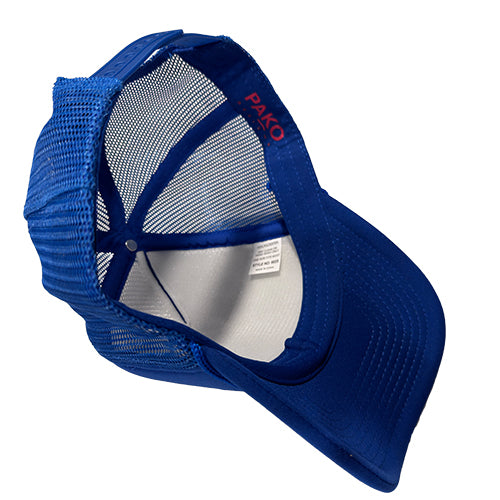 PAKO DESIGNS - MASS STREET - FOAM TRUCKER HAT - LAWRENCE BLUE & RED