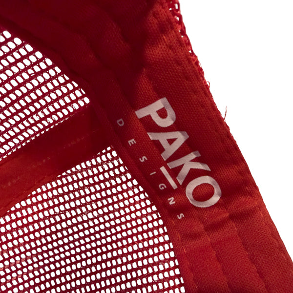 PAKO DESIGNS - MASS STREET - FOAM TRUCKER HAT - LAWRENCE RED & BLUE