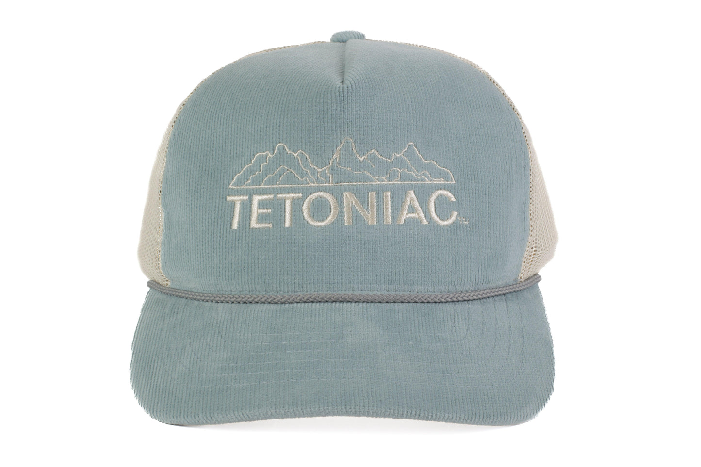 EMBROIDERED TETONIAC™ CORDUROY SNAPBACK - ICE BLUE/CREAM - PAKO Designs