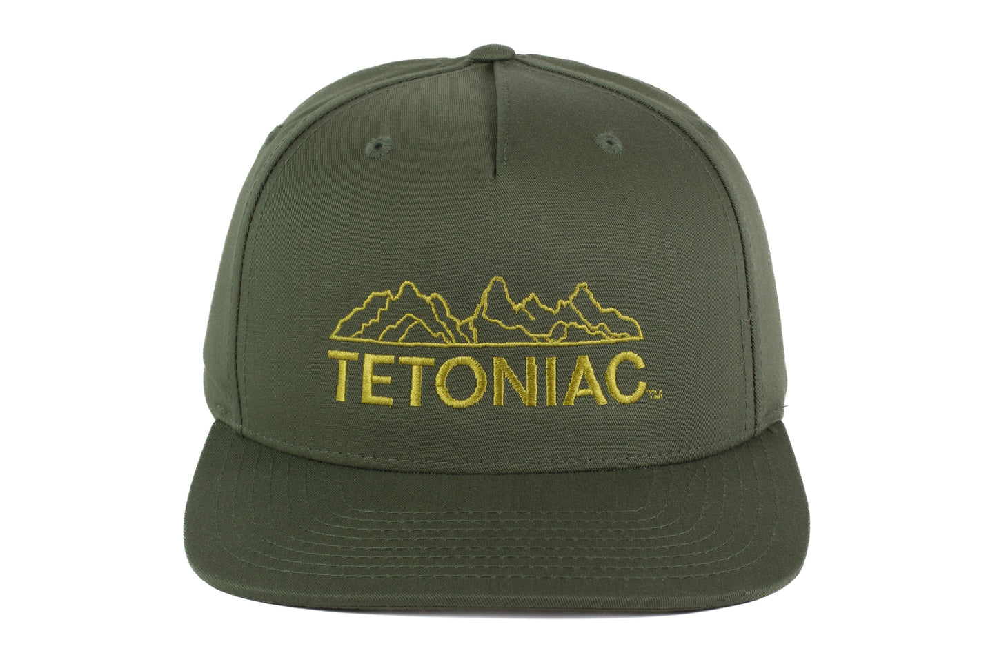 EMBROIDERED TETONIAC™ PINCH FRONT STRUCTURED TWILL SNAPBACK - ARMY GREEN - PAKO Designs
