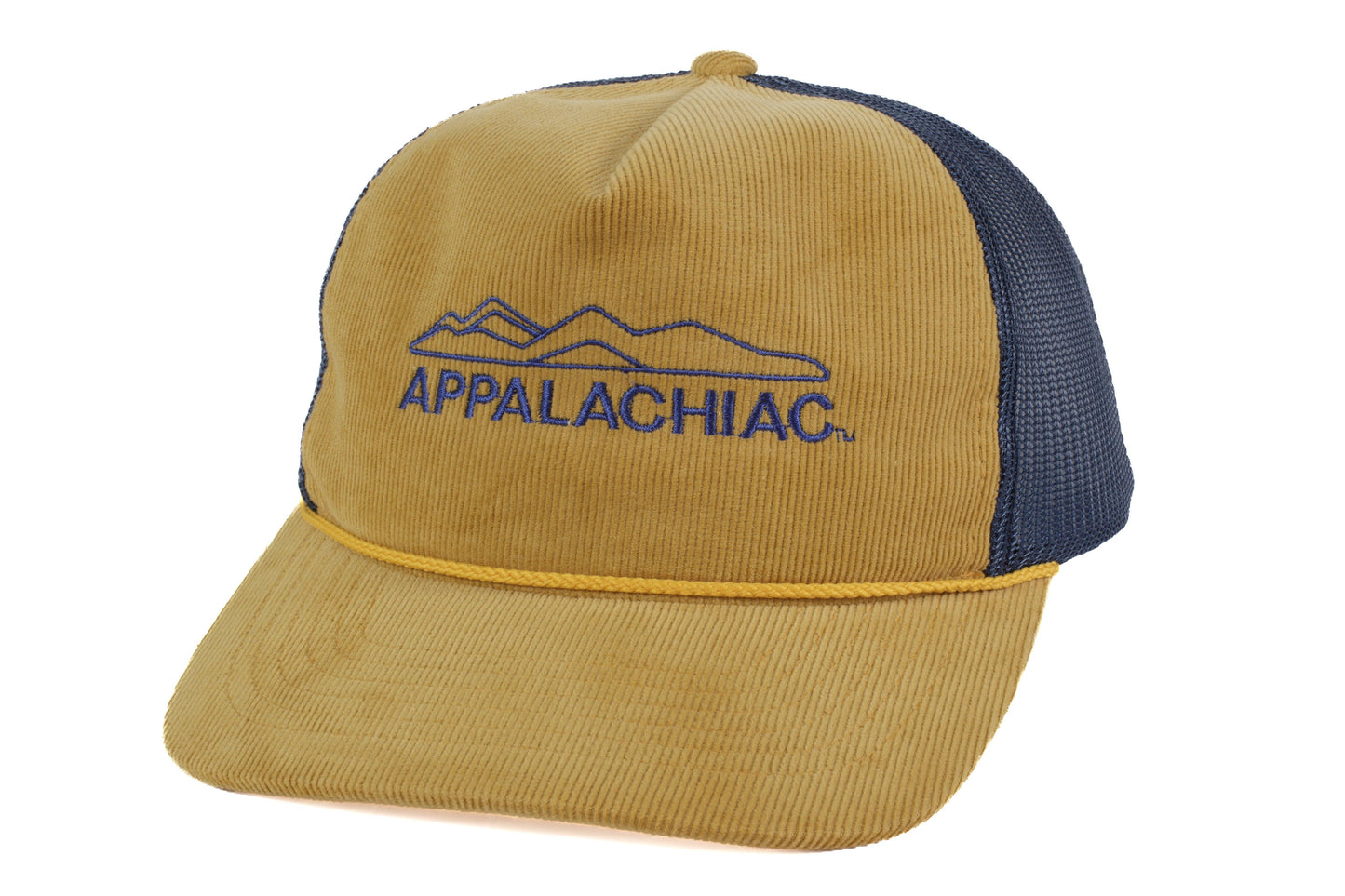 EMBROIDERED APPALACHIAC™ CORDUROY SNAPBACK - WHEAT/NAVY - PAKO Designs