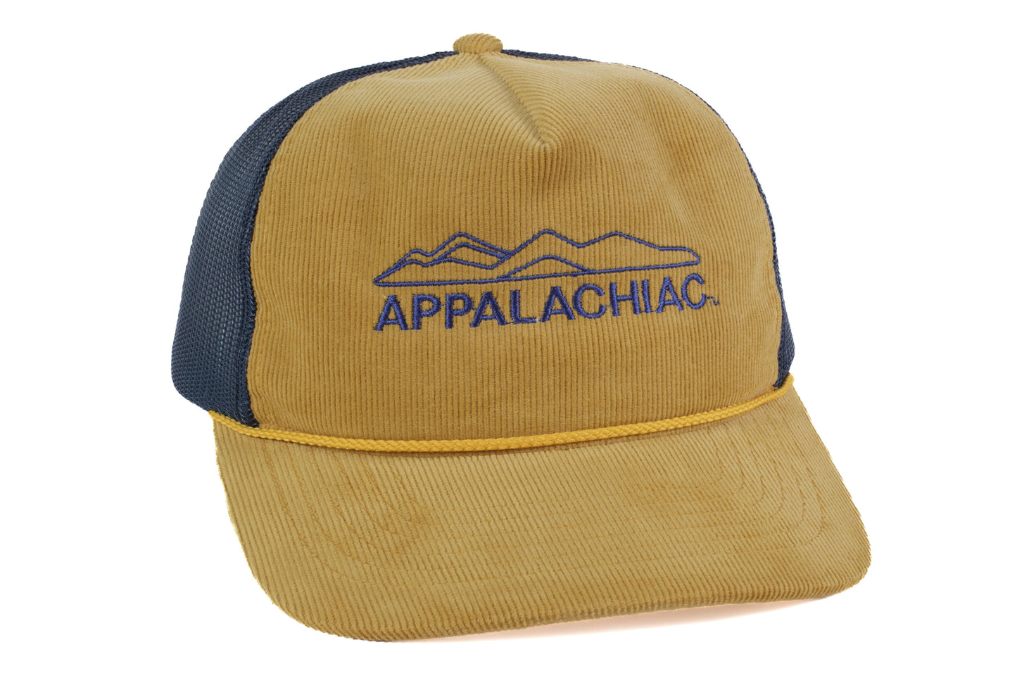 EMBROIDERED APPALACHIAC™ CORDUROY SNAPBACK - WHEAT/NAVY - PAKO Designs