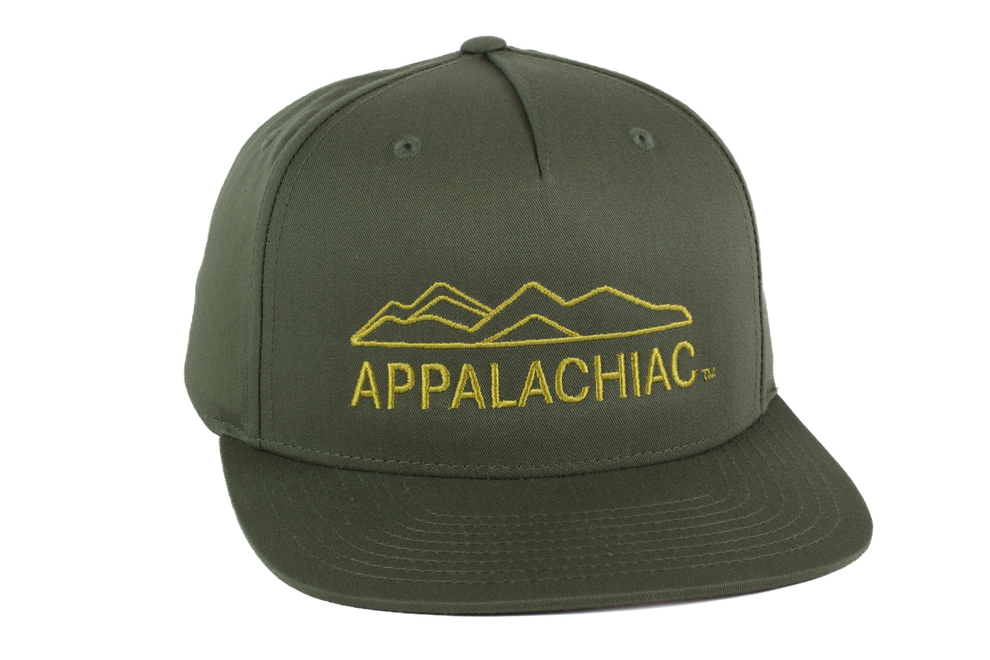 EMBROIDERED APPALACHIAC™ PINCH FRONT STRUCTURED TWILL SNAPBACK - ARMY GREEN - PAKO Designs