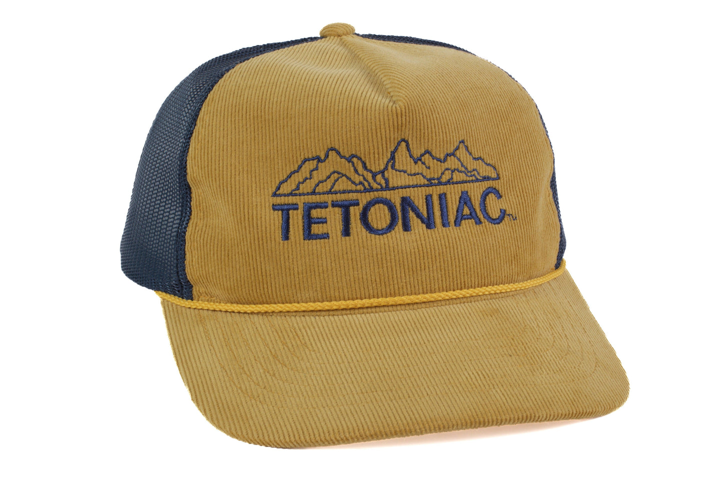 EMBROIDERED TETONIAC™ CORDUROY SNAPBACK - WHEAT/NAVY - PAKO Designs
