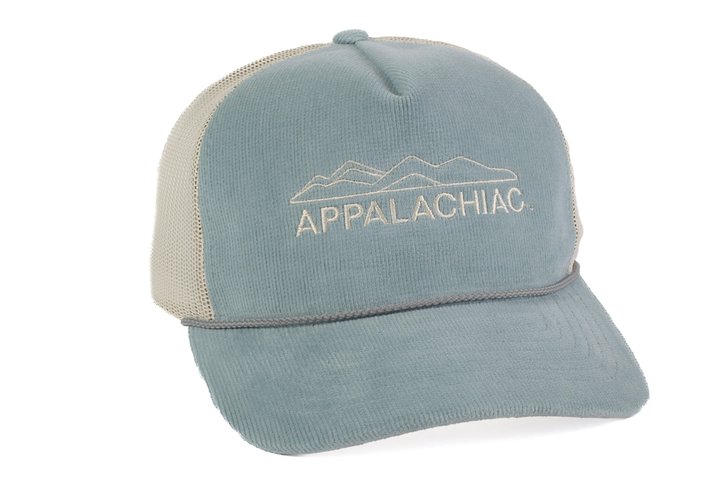 EMBROIDERED APPALACHIAC™ CORDUROY SNAPBACK - ICE BLUE/CREAM - PAKO Designs