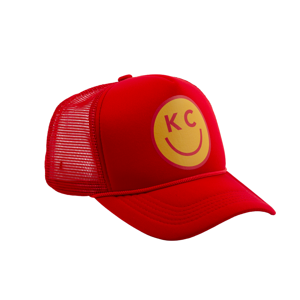 "Smile You're In KC" Foam Trucker Hat - Football Red