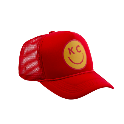 "Smile You're In KC" Foam Trucker Hat - Football Red