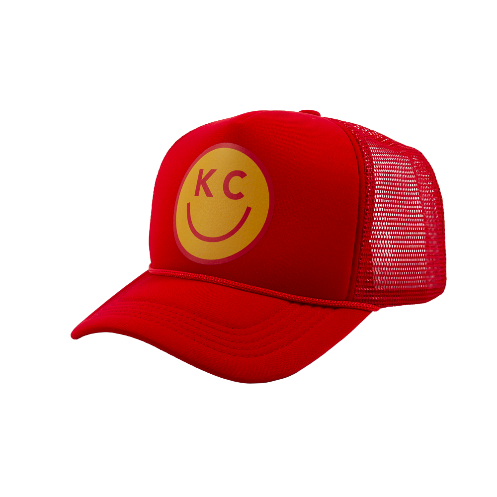 "Smile You're In KC" Foam Trucker Hat - Football Red