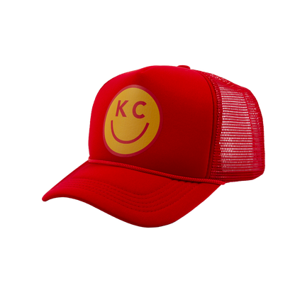 "Smile You're In KC" Foam Trucker Hat - Football Red