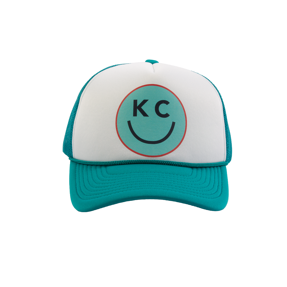 "Smile You're In KC" Foam Trucker Hat - Soccer Teal & White