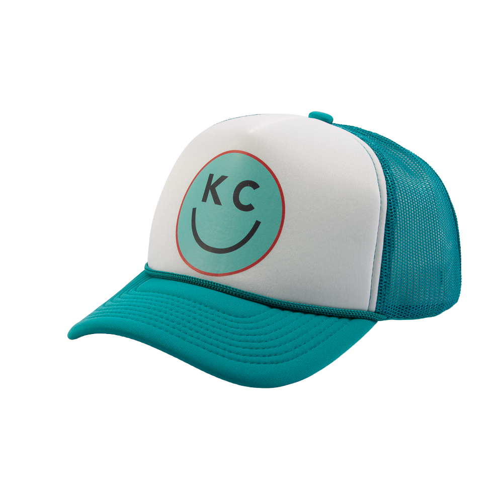 "Smile You're In KC" Foam Trucker Hat - Soccer Teal & White