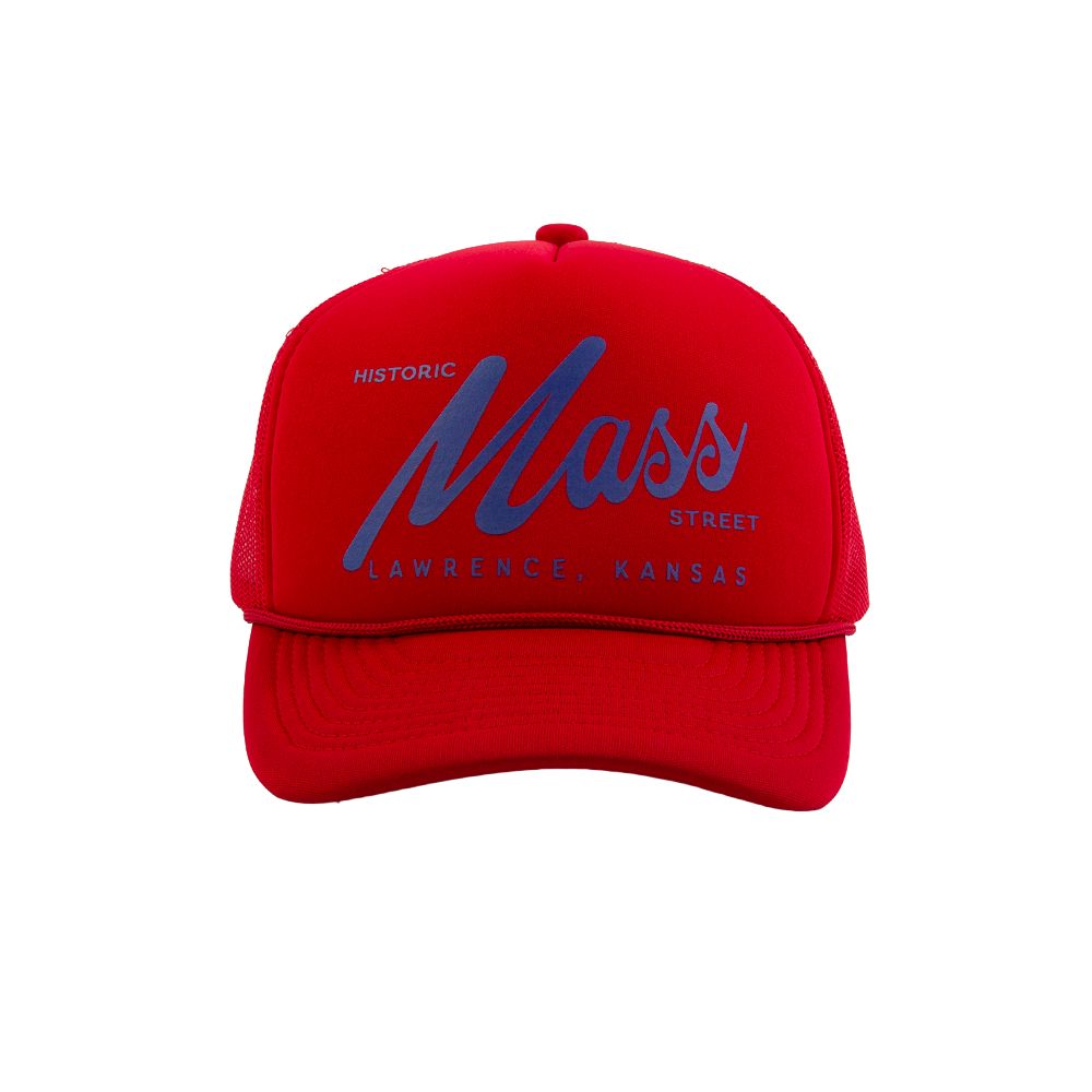 Mass Street Foam trucker Hat - Lawrence Red & Blue