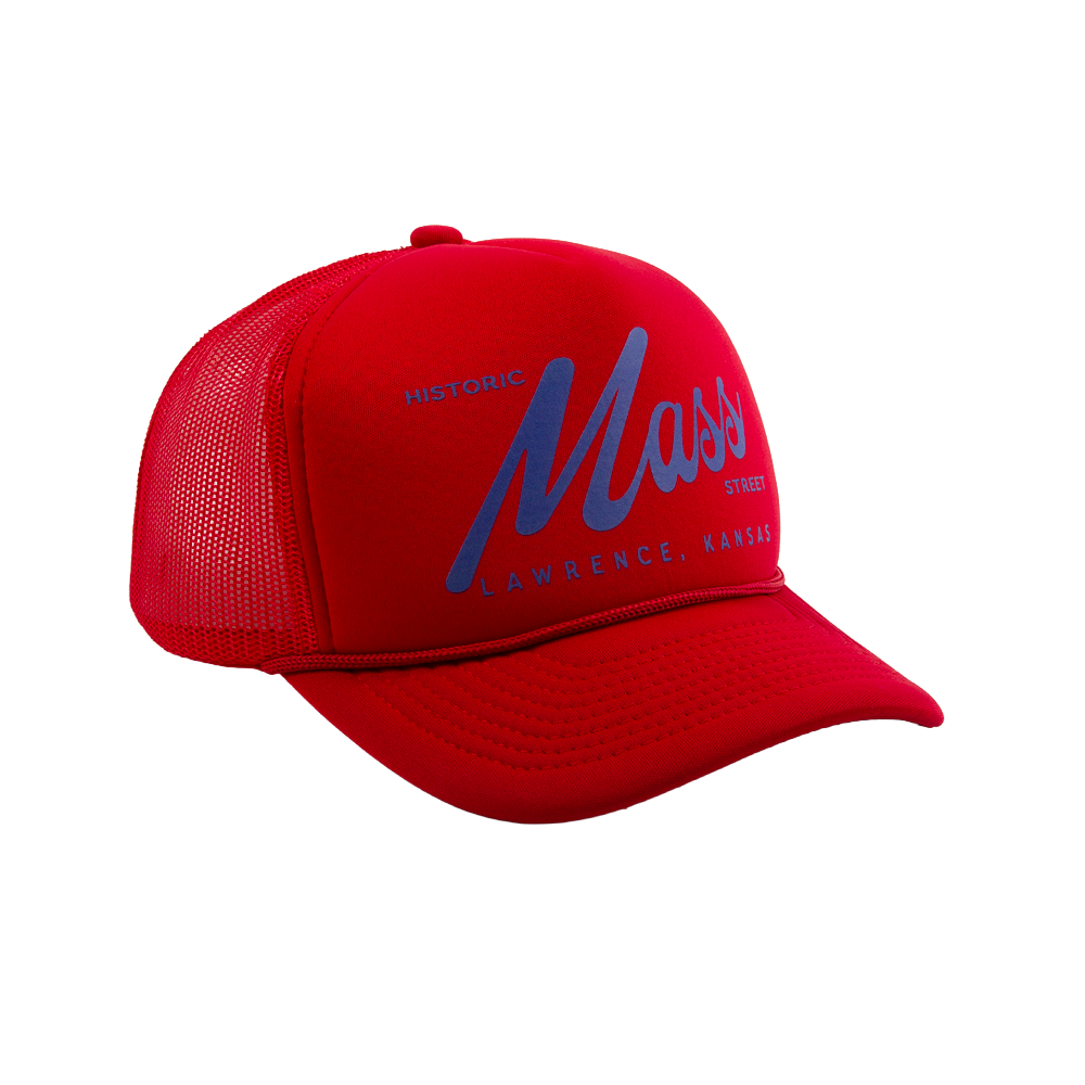 Mass Street Foam trucker Hat - Lawrence Red & Blue