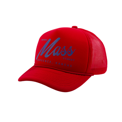 Mass Street Foam trucker Hat - Lawrence Red & Blue