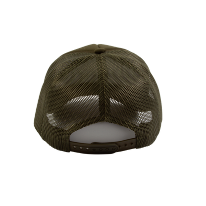 PAKO DESIGNS - APPALACHIAC® 5 PANEL CURVED BILL FOAM TRUCKER HAT - OLIVE/YELLOW