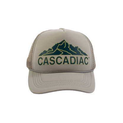 PAKO DESIGNS - CASCADIAC™ 5 PANEL CURVED BILL FOAM TRUCKER HAT - NAVY/WEST COAST RED (Copy)