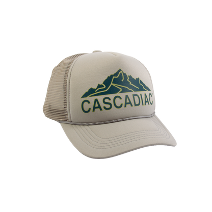 PAKO DESIGNS - CASCADIAC™ 5 PANEL CURVED BILL FOAM TRUCKER HAT - NAVY/WEST COAST RED (Copy)