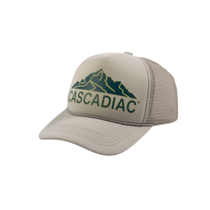 PAKO DESIGNS - CASCADIAC™ 5 PANEL CURVED BILL FOAM TRUCKER HAT - NAVY/WEST COAST RED (Copy)