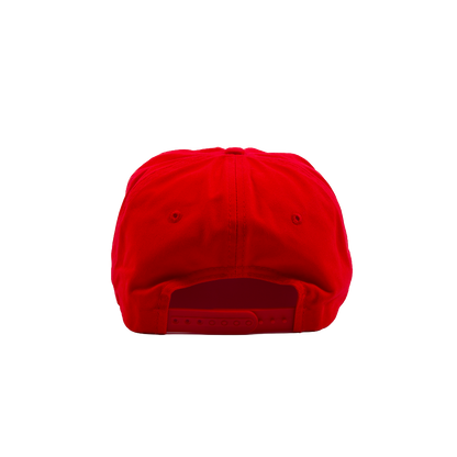 PAKO DESIGNS - FLATLANDER CHAINSTITCHED 5 PANEL RELAXED TWILL HAT - RED/WHITE