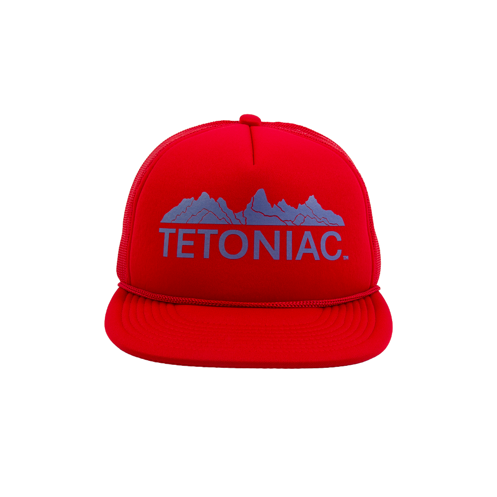 PAKO DESIGNS - TETONIAC® 5 PANEL CURVED BILL FOAM TRUCKER HAT - RED/BLUE
