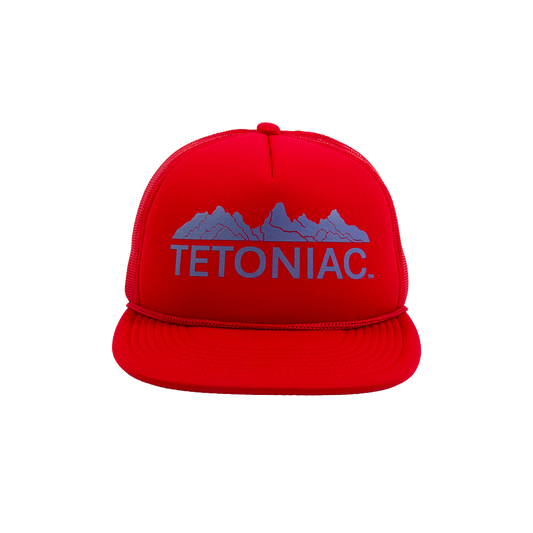 Tetoniac® 5 Panel Flat Bill Foam Trucker Hat - Red & Blue