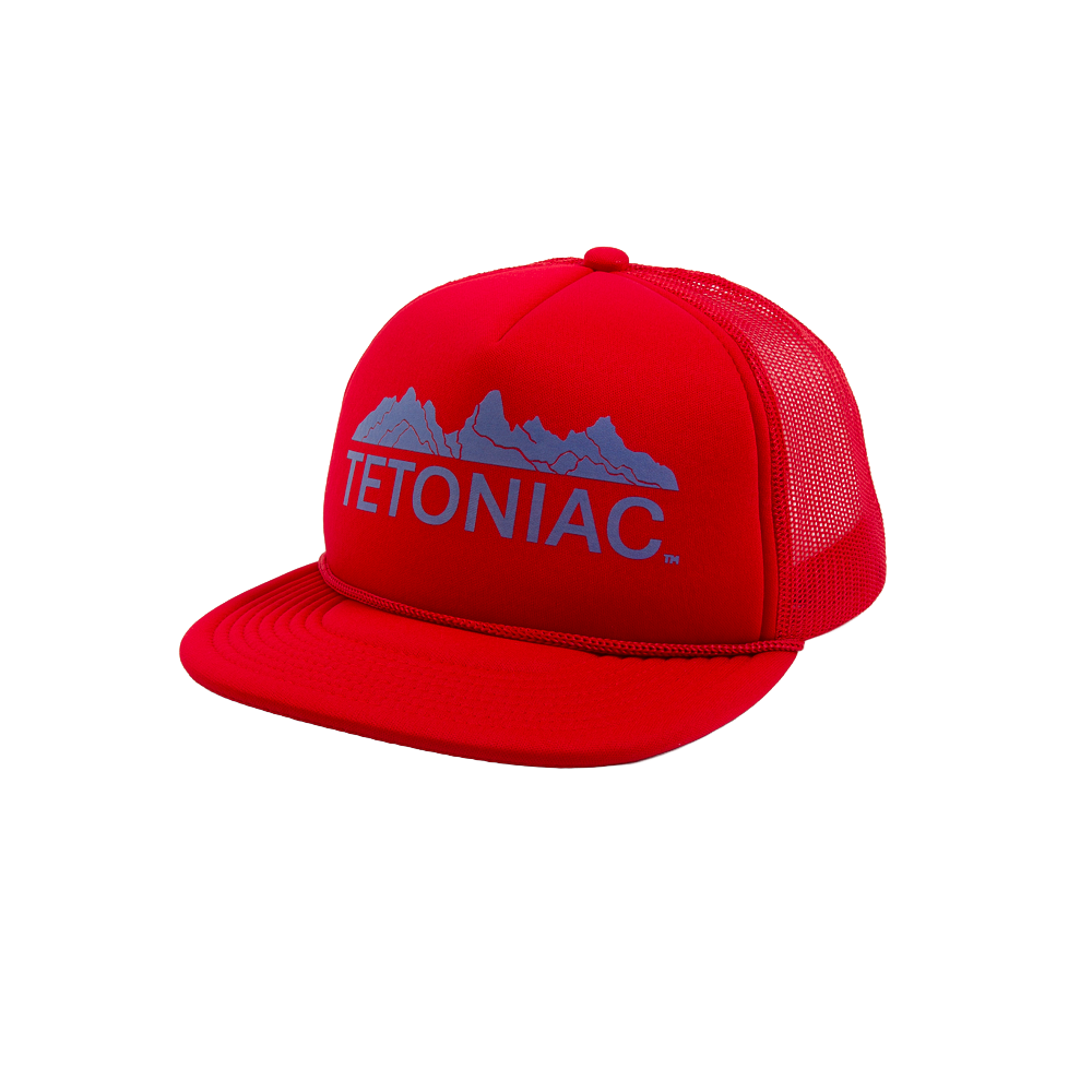 PAKO DESIGNS - TETONIAC® 5 PANEL CURVED BILL FOAM TRUCKER HAT - RED/BLUE