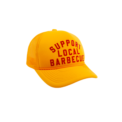 Support Local Barbecue™ Trucker Hat – Football Gold & Red