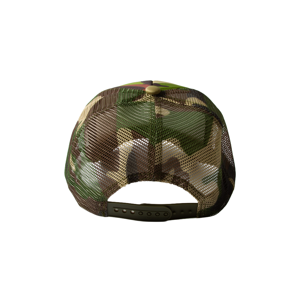 Support Local Barbecue™ Trucker Hat - Woodland Camo & White