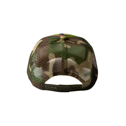 Support Local Barbecue™ Trucker Hat - Woodland Camo & White