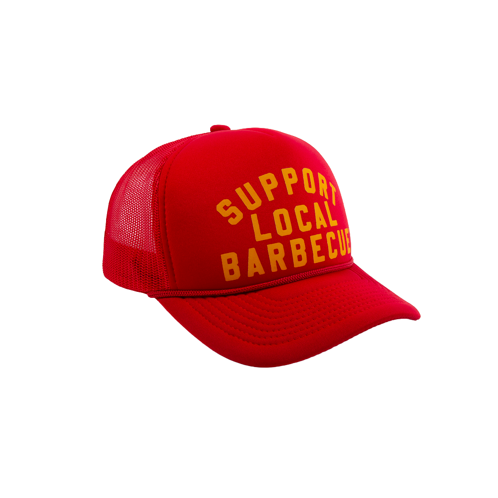 Support Local Barbecue™ Trucker Hat – Football Red & Gold