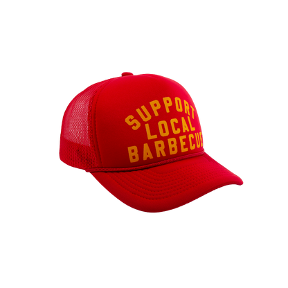 Support Local Barbecue™ Trucker Hat – Football Red & Gold