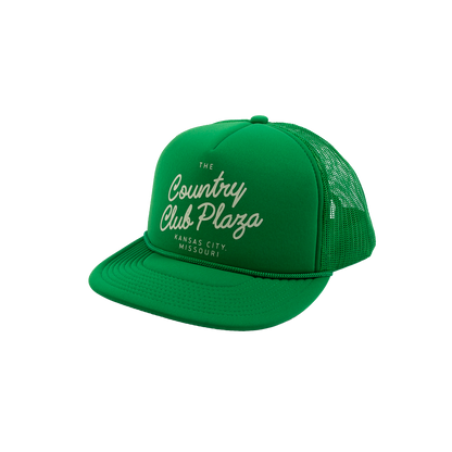 PAKO DESIGNS - STREETS & NEIGHBORHOODS 5 PANELPLAZA FLAT BILL FOAM TRUCKER HAT - KELLY/SUSHI RICE