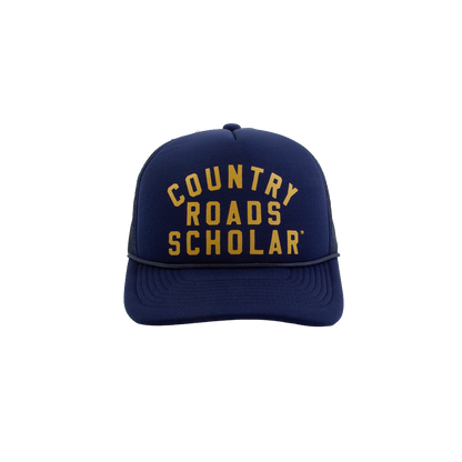 Country Road Scholar™ Foam Trucker Hat - Navy & Gold