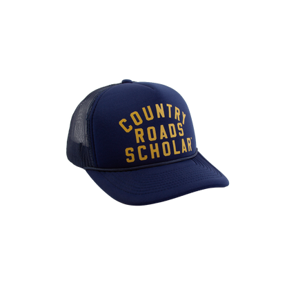 Country Road Scholar™ Foam Trucker Hat - Navy & Gold