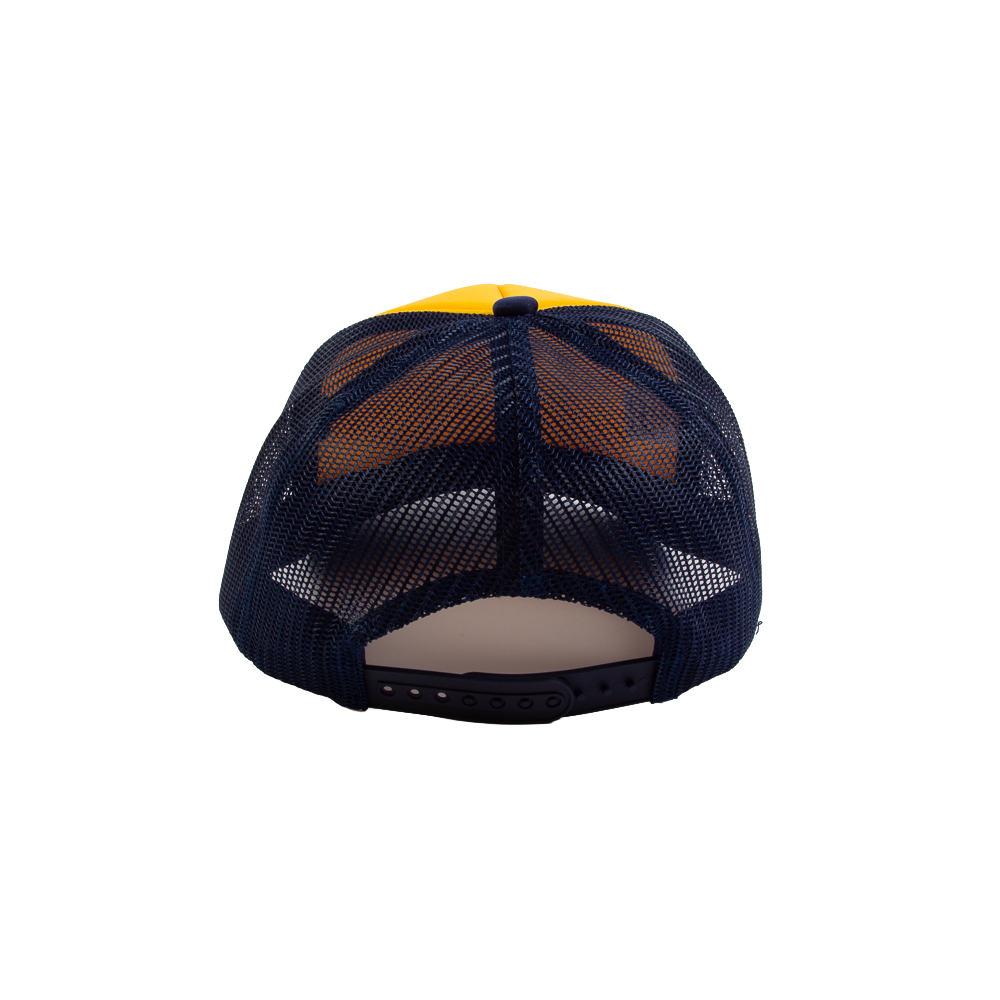 Country Road Scholar™ Foam Trucker Hat - Navy & Gold Tricolor (Script)