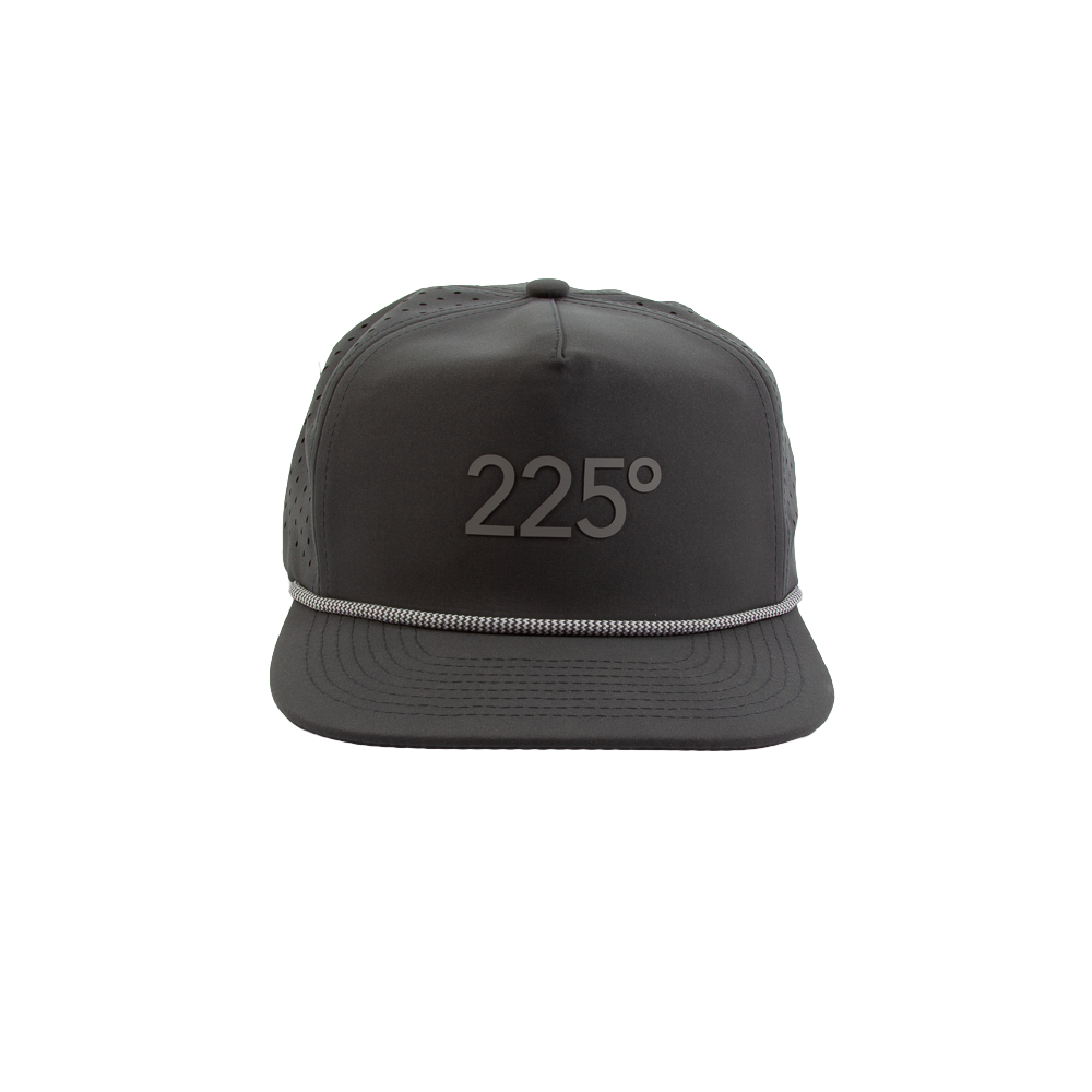 PAKO DESIGNS - 225º 5 PANEL WATERPROOF ROPE PERFORMANCE/SILICONE TRUCKER HAT - DK GREY/MED GREY