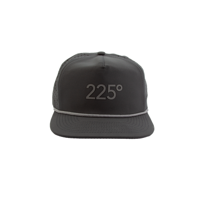 PAKO DESIGNS - 225º 5 PANEL WATERPROOF ROPE PERFORMANCE/SILICONE TRUCKER HAT - DK GREY/MED GREY