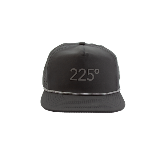 PAKO DESIGNS - 225º 5 PANEL WATERPROOF ROPE PERFORMANCE/SILICONE TRUCKER HAT - DK GREY/MED GREY