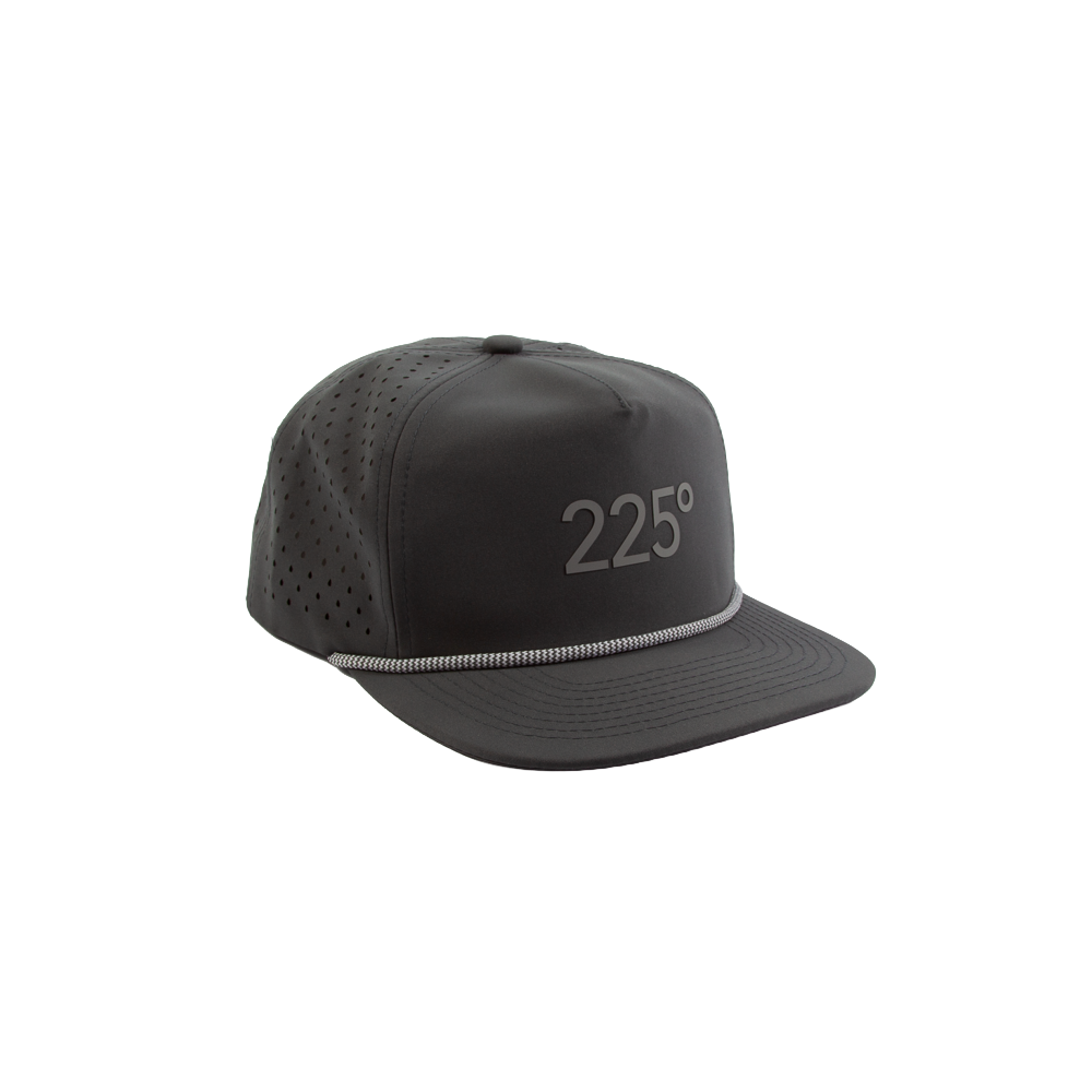 PAKO DESIGNS - 225º 5 PANEL WATERPROOF ROPE PERFORMANCE/SILICONE TRUCKER HAT - DK GREY/MED GREY