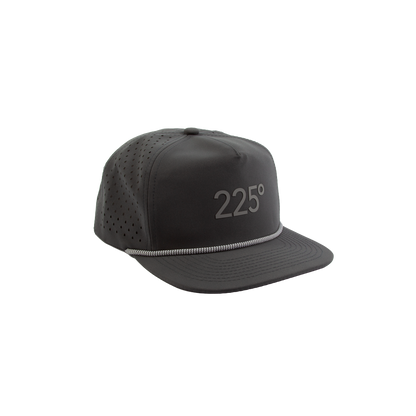 PAKO DESIGNS - 225º 5 PANEL WATERPROOF ROPE PERFORMANCE/SILICONE TRUCKER HAT - DK GREY/MED GREY
