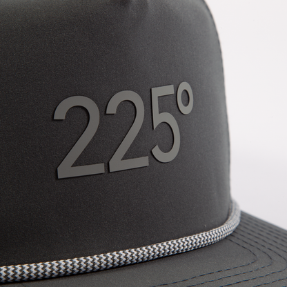 PAKO DESIGNS - 225º 5 PANEL WATERPROOF ROPE PERFORMANCE/SILICONE TRUCKER HAT - DK GREY/MED GREY