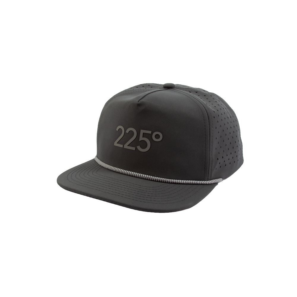 PAKO DESIGNS - 225º 5 PANEL WATERPROOF ROPE PERFORMANCE/SILICONE TRUCKER HAT - DK GREY/MED GREY