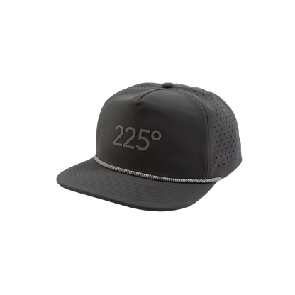 PAKO DESIGNS - 225º 5 PANEL WATERPROOF ROPE PERFORMANCE/SILICONE TRUCKER HAT - DK GREY/MED GREY
