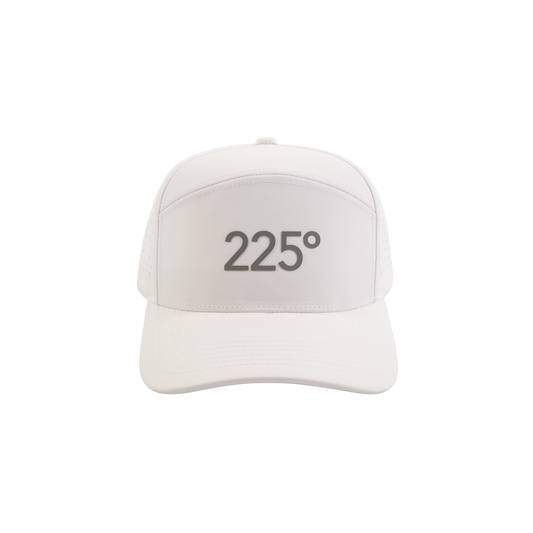 PAKO DESIGNS - 225º 6 PANEL PERFORMANCE/SILICONE TRUCKER HAT - WHITE/MEDIUM GREY